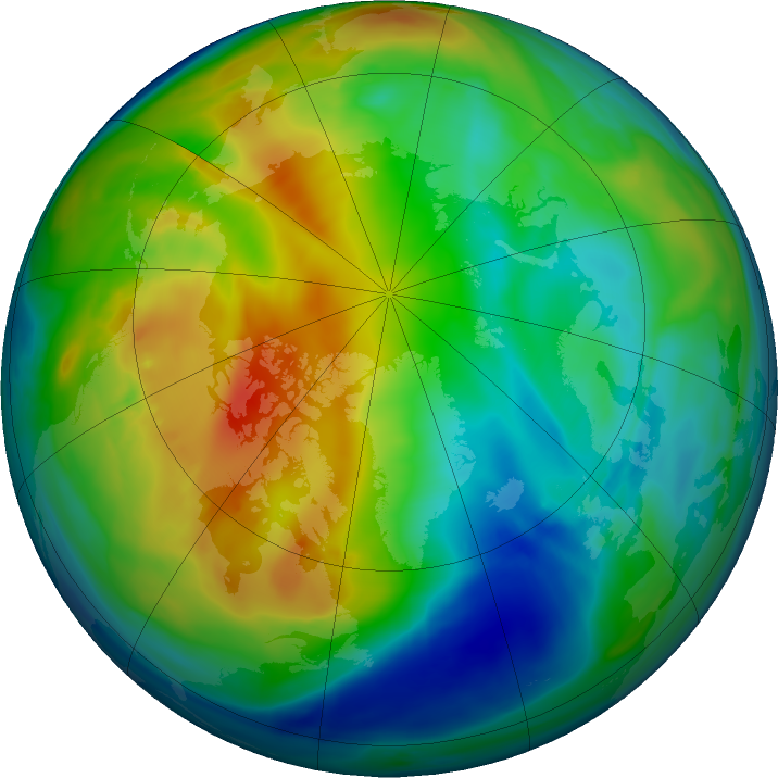 Arctic ozone map for 11 December 2017